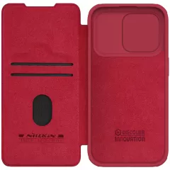 Apple iPhone 15 Pro Max suojakotelo punainen NILLKIN QIN PRO LEATHER