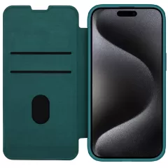 Apple iPhone 15 Pro Max suojakotelo vihreä NILLKIN QIN PRO LEATHER (PLAIN VERSION)