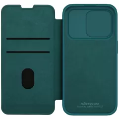 Apple iPhone 15 Pro Max suojakotelo vihreä NILLKIN QIN PRO LEATHER (PLAIN VERSION)