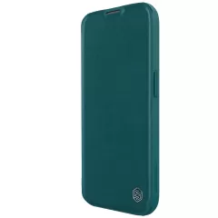 Apple iPhone 15 Pro Max suojakotelo vihreä NILLKIN QIN PRO LEATHER (PLAIN VERSION)