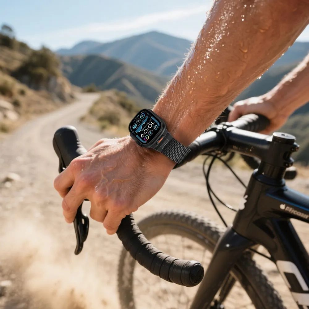 Apple Watch 9 Viedpulksteņu siksniņas melns TECH-PROTECT MILANO VANGUARD (44/45/46 MM)