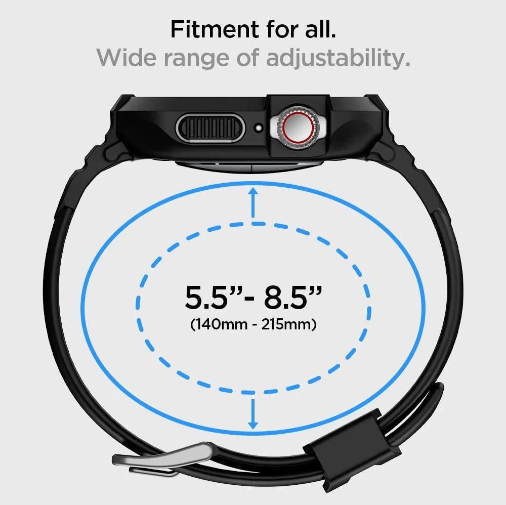 Apple Watch 9 siksniņa melns SPIGEN RUGGED ARMOR ”PRO” (44/45mm)