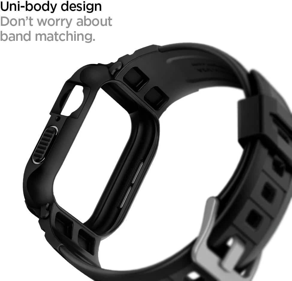 Apple Watch 9 siksniņa melns SPIGEN RUGGED ARMOR ”PRO” (44/45mm)