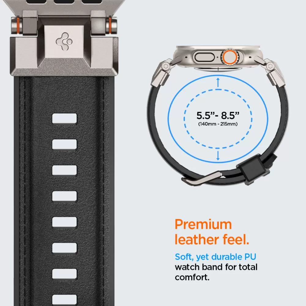 Apple Watch 9 siksniņa melns SPIGEN DURAPRO ARMOR PU (42 / 44 45 49 MM)