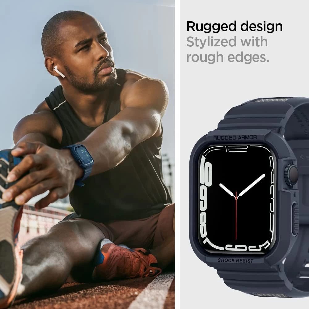 Apple Watch 9 dirželis pilkas SPIGEN RUGGED ARMOR ”PRO” (44/45mm)
