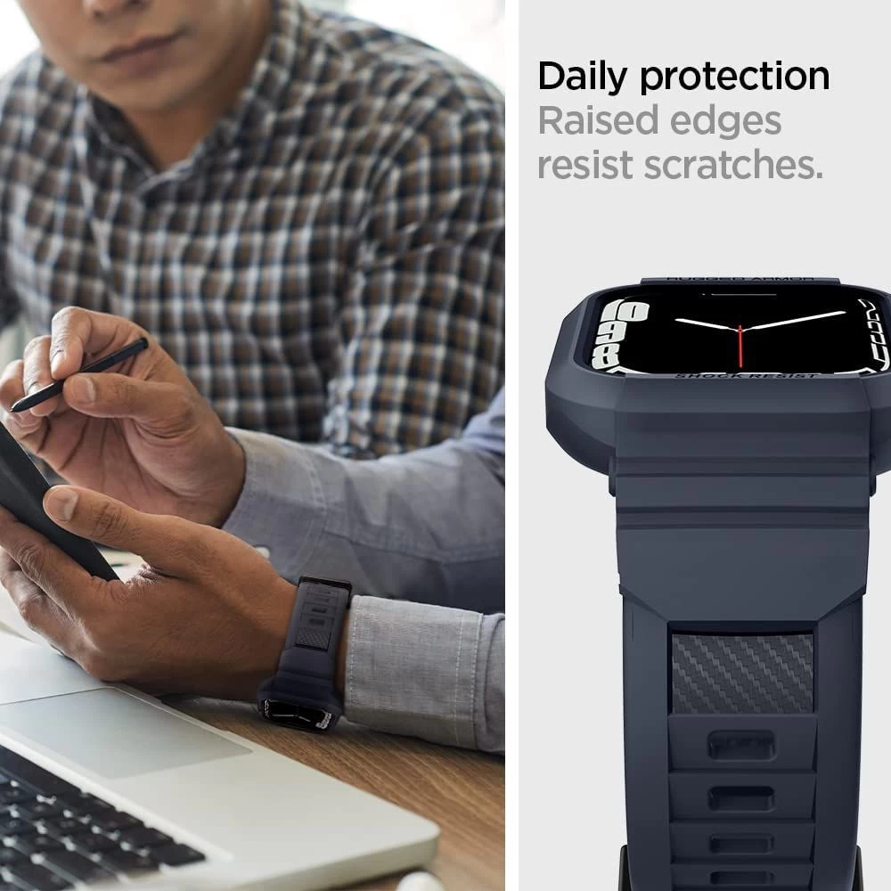 Apple Watch 9 dirželis pilkas SPIGEN RUGGED ARMOR ”PRO” (44/45mm)