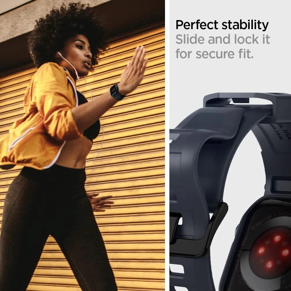 Apple Watch 9 dirželis pilkas SPIGEN RUGGED ARMOR ”PRO” (44/45mm)