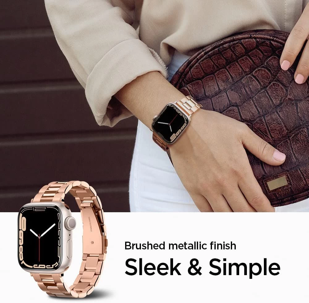 Apple Watch 9 siksniņa rozā zelta SPIGEN MODERN FIT BAND (38/40/41mm)