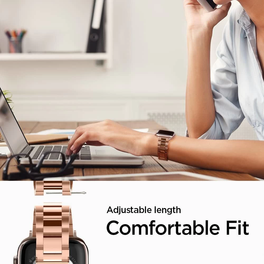 Apple Watch 9 siksniņa rozā zelta SPIGEN MODERN FIT BAND (38/40/41mm)