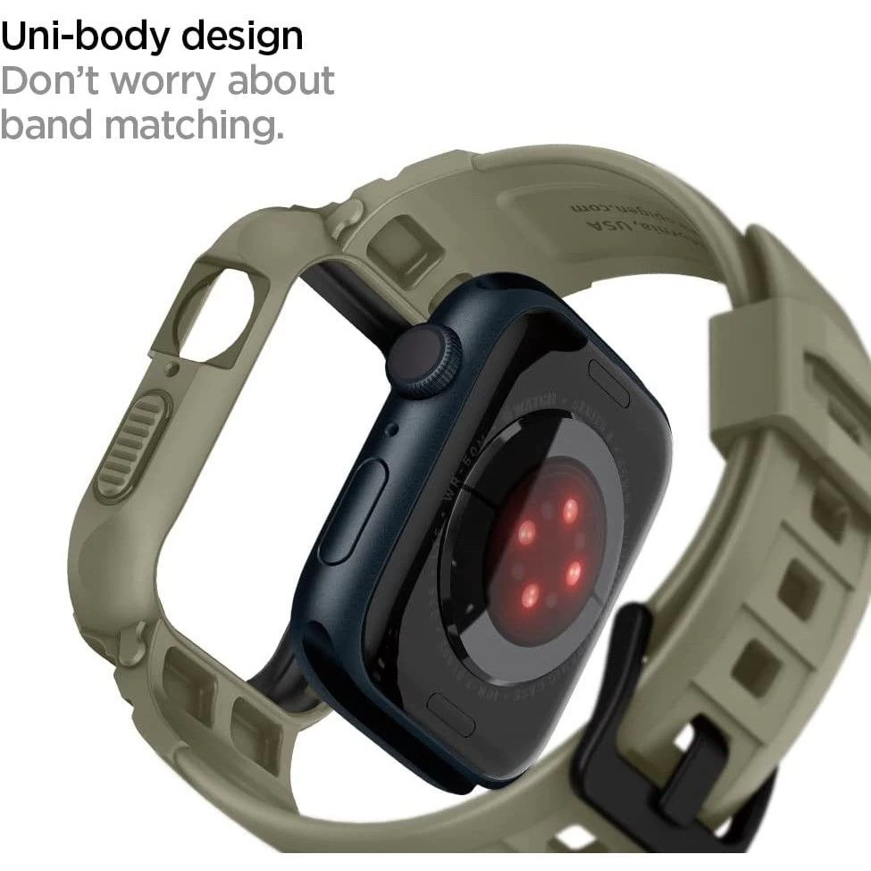Apple Watch 9 siksniņa zaļš SPIGEN RUGGED ARMOR ”PRO” (44 / 45 MM)