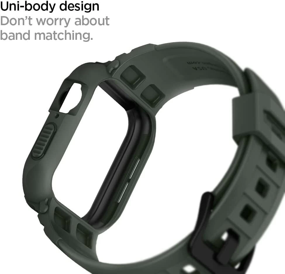 Apple Watch 9 siksniņa zaļš SPIGEN RUGGED ARMOR ”PRO” (44/45mm)
