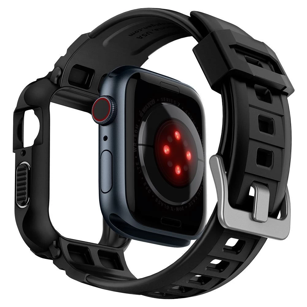 Apple Watch 9 siksniņa melns SPIGEN RUGGED ARMOR ”PRO” (44/45mm)