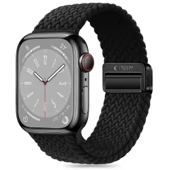Apple Watch 9 vāciņš melns TECH-PROTECT NYLONMAG (38/40/41 MM)