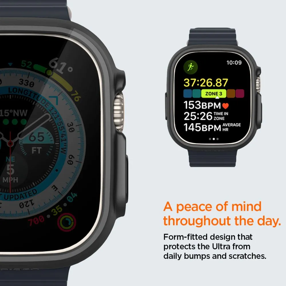 Apple Watch Ultra 2 / 3 suojakuori, suojakotelo musta SPIGEN THIN FIT (49 MM)