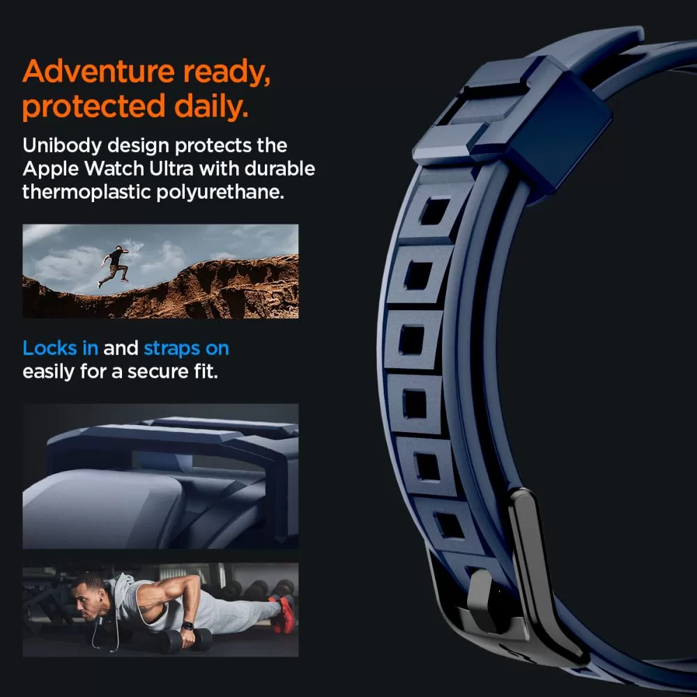 Apple Watch Ultra 2 / 3 siksniņa zils SPIGEN RUGGED ARMOR ”PRO” (49 MM)