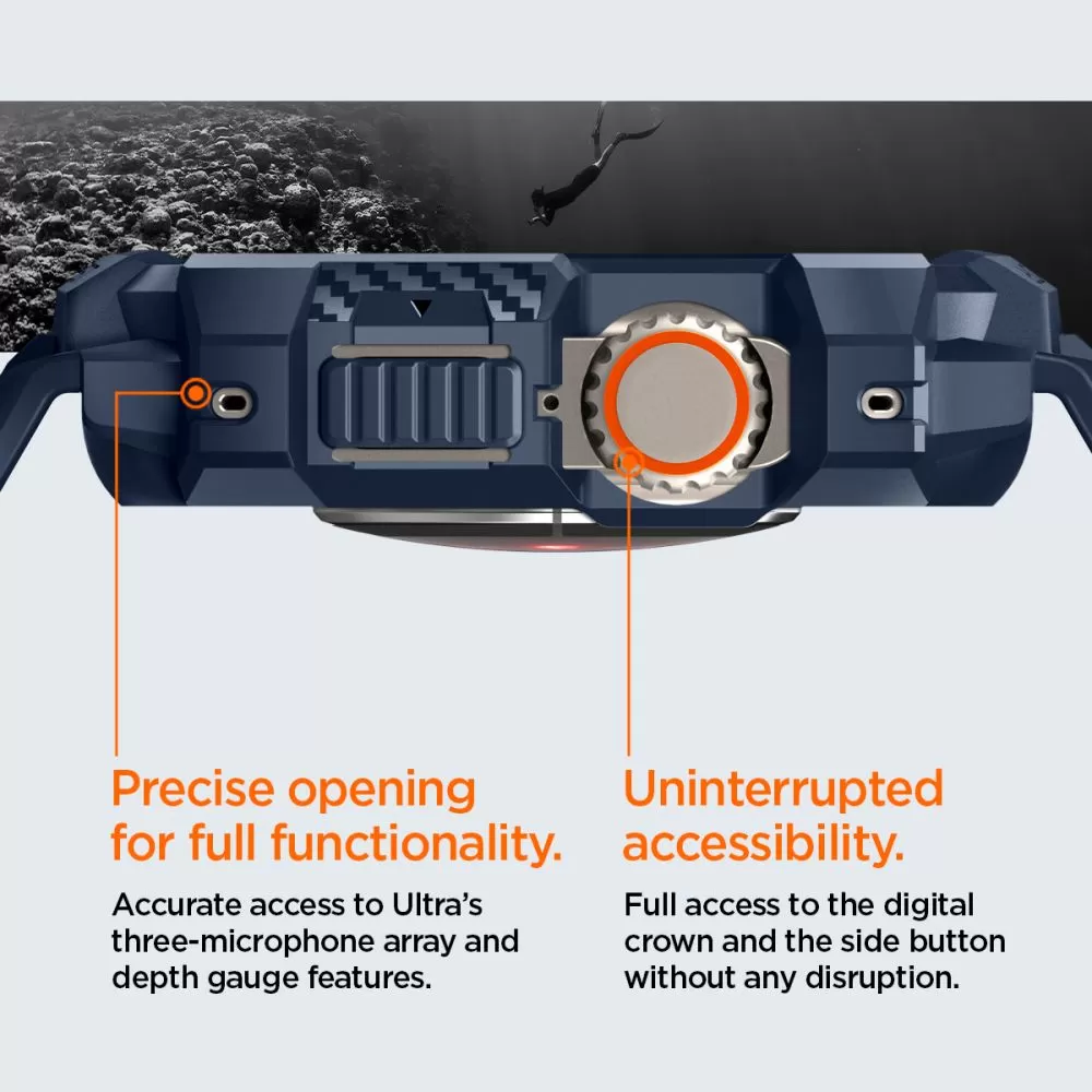 Apple Watch Ultra 2 / 3 siksniņa zils SPIGEN RUGGED ARMOR ”PRO” (49 MM)
