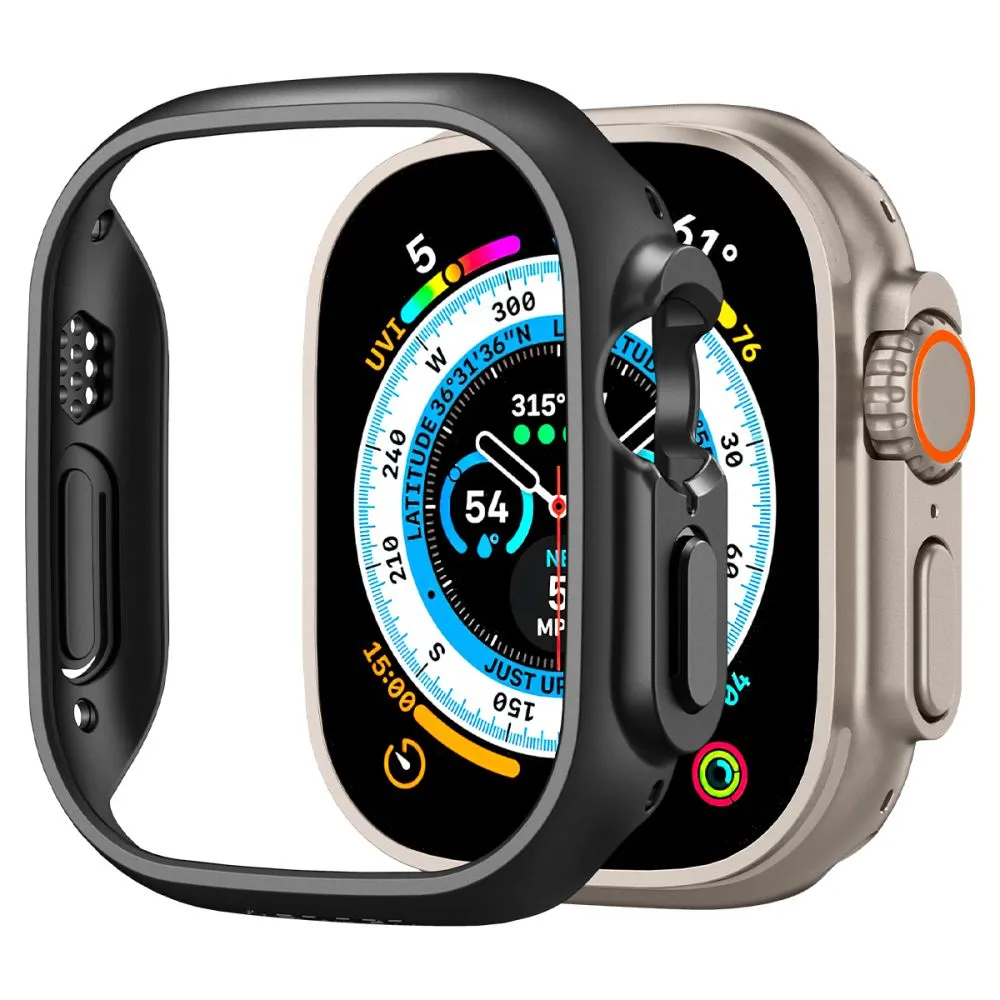 Apple Watch Ultra 2 / 3 suojakuori, suojakotelo musta SPIGEN THIN FIT (49 MM)