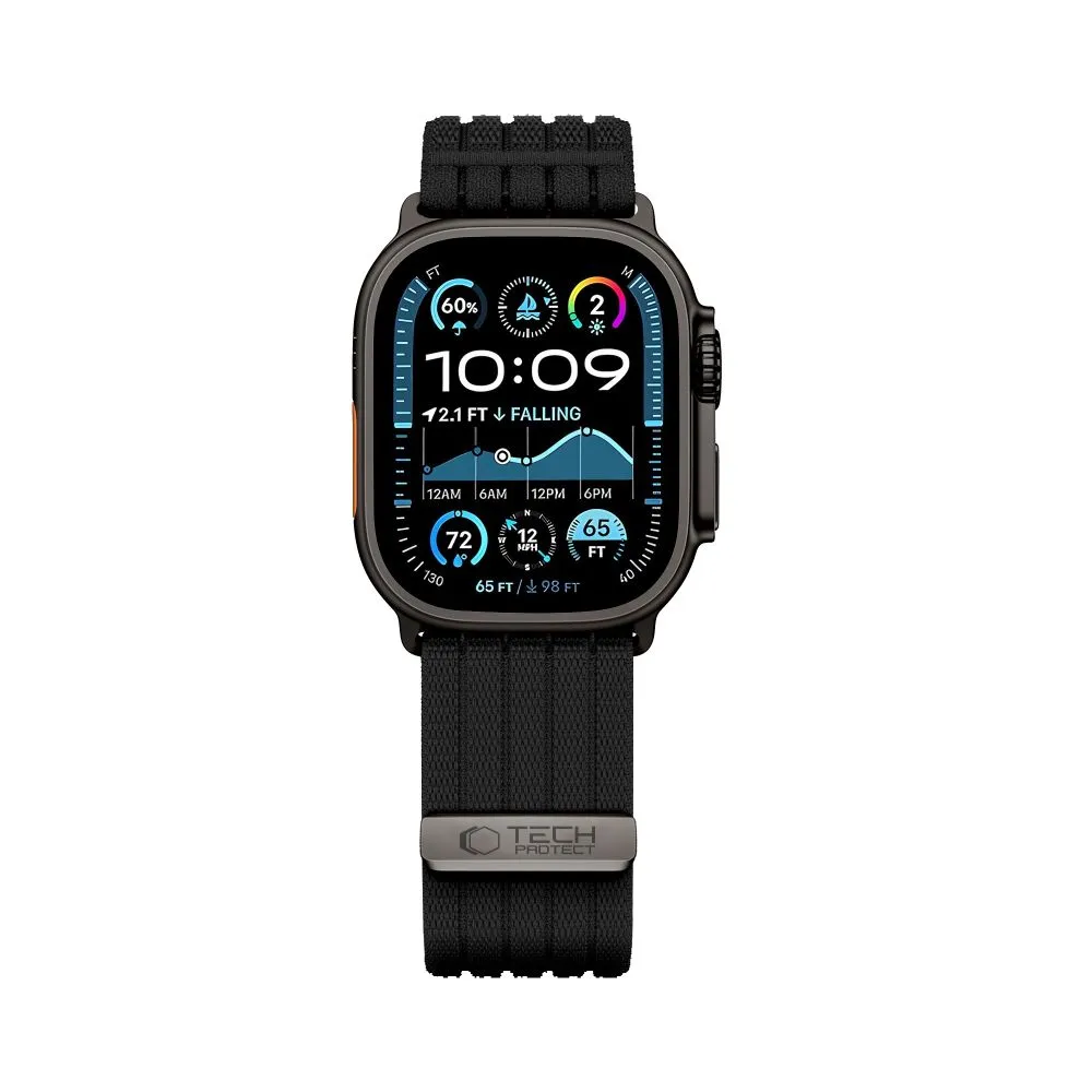 Apple Watch Ultra 2 / 3 Viedpulksteņu siksniņas melns TECH-PROTECT NYLON SPORT (49 mm)