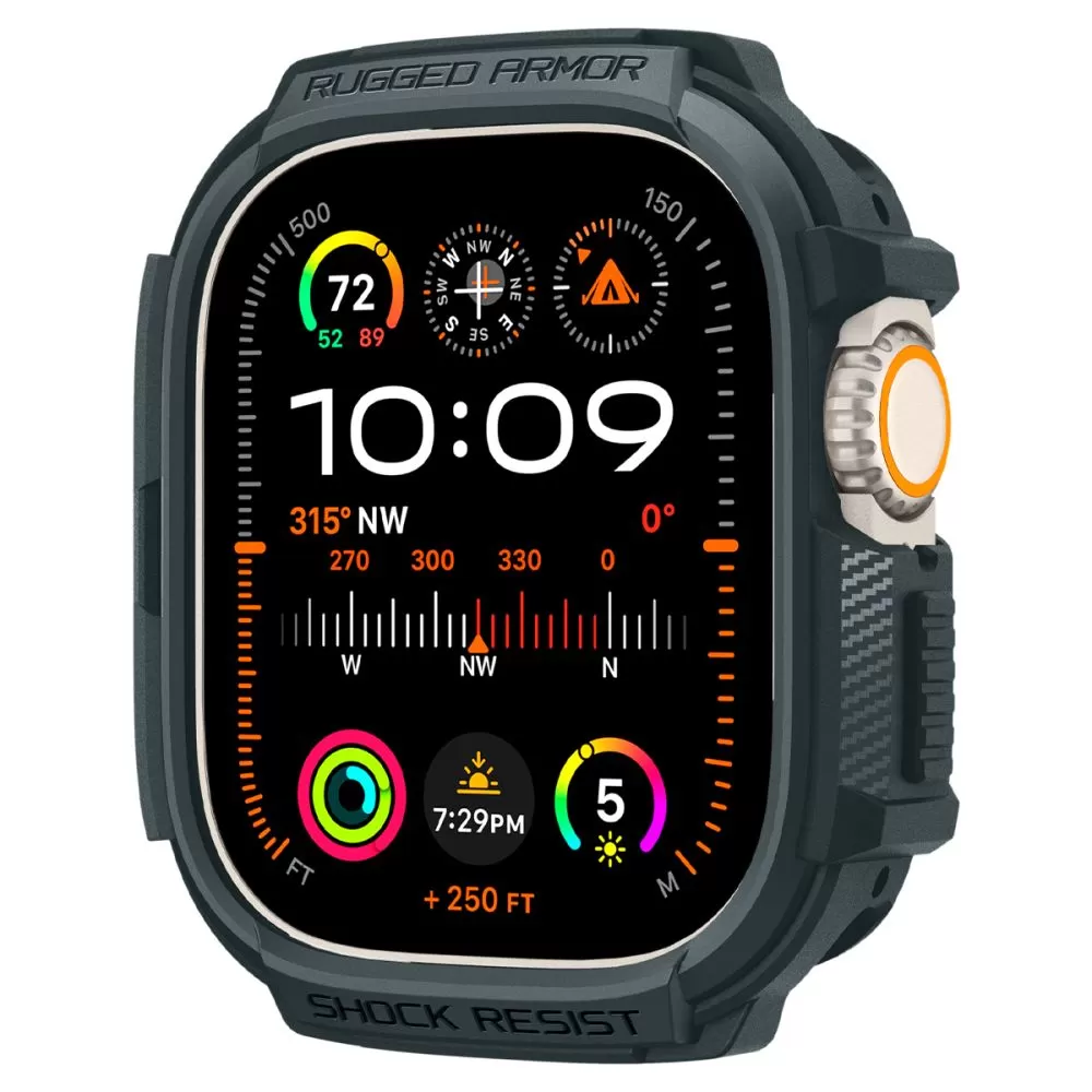 Apple Watch Ultra 2 / 3 skal, fodral grön SPIGEN RUGGED ARMOR (49 MM)