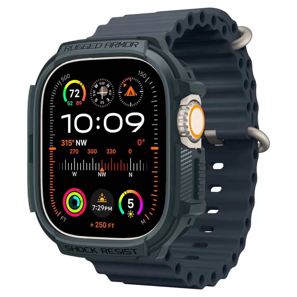 Apple Watch Ultra 2 / 3 skal, fodral grön SPIGEN RUGGED ARMOR (49 MM)