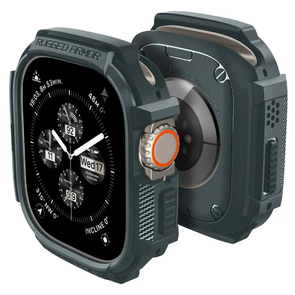 Apple Watch Ultra 2 / 3 skal, fodral grön SPIGEN RUGGED ARMOR (49 MM)