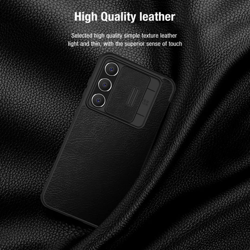 Samsung Galaxy S23 FE case brown NILLKIN QIN PRO LEATHER