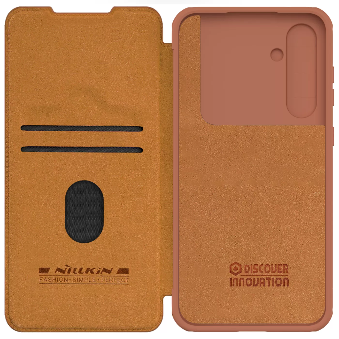 Samsung Galaxy S23 FE case brown NILLKIN QIN PRO LEATHER