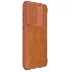 Samsung Galaxy S23 FE case brown NILLKIN QIN PRO LEATHER