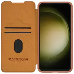 Samsung Galaxy S23 FE case brown NILLKIN QIN PRO LEATHER