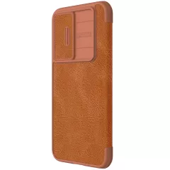 Samsung Galaxy S23 FE case brown NILLKIN QIN PRO LEATHER