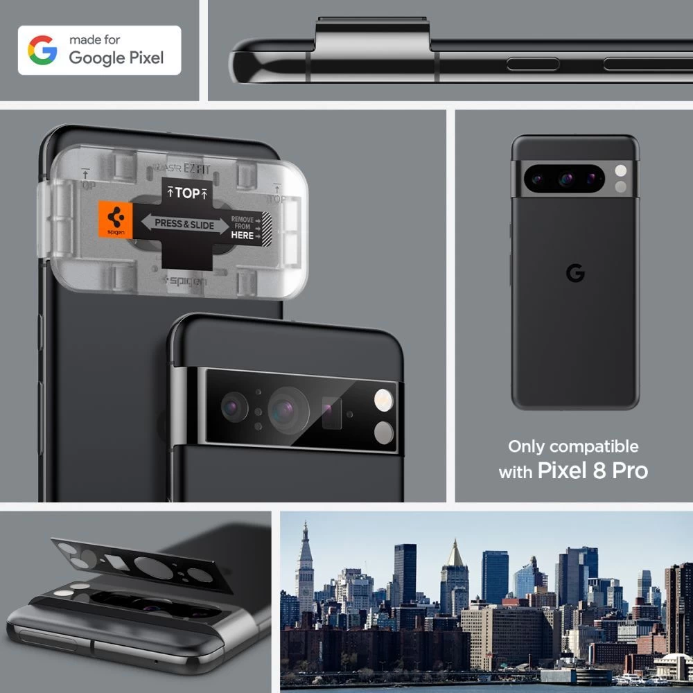 Google Pixel 8 Pro aizsargstikls  SPIGEN OPTIK.TR ”EZ FIT” CAMERA PROTECTOR 2-PACK