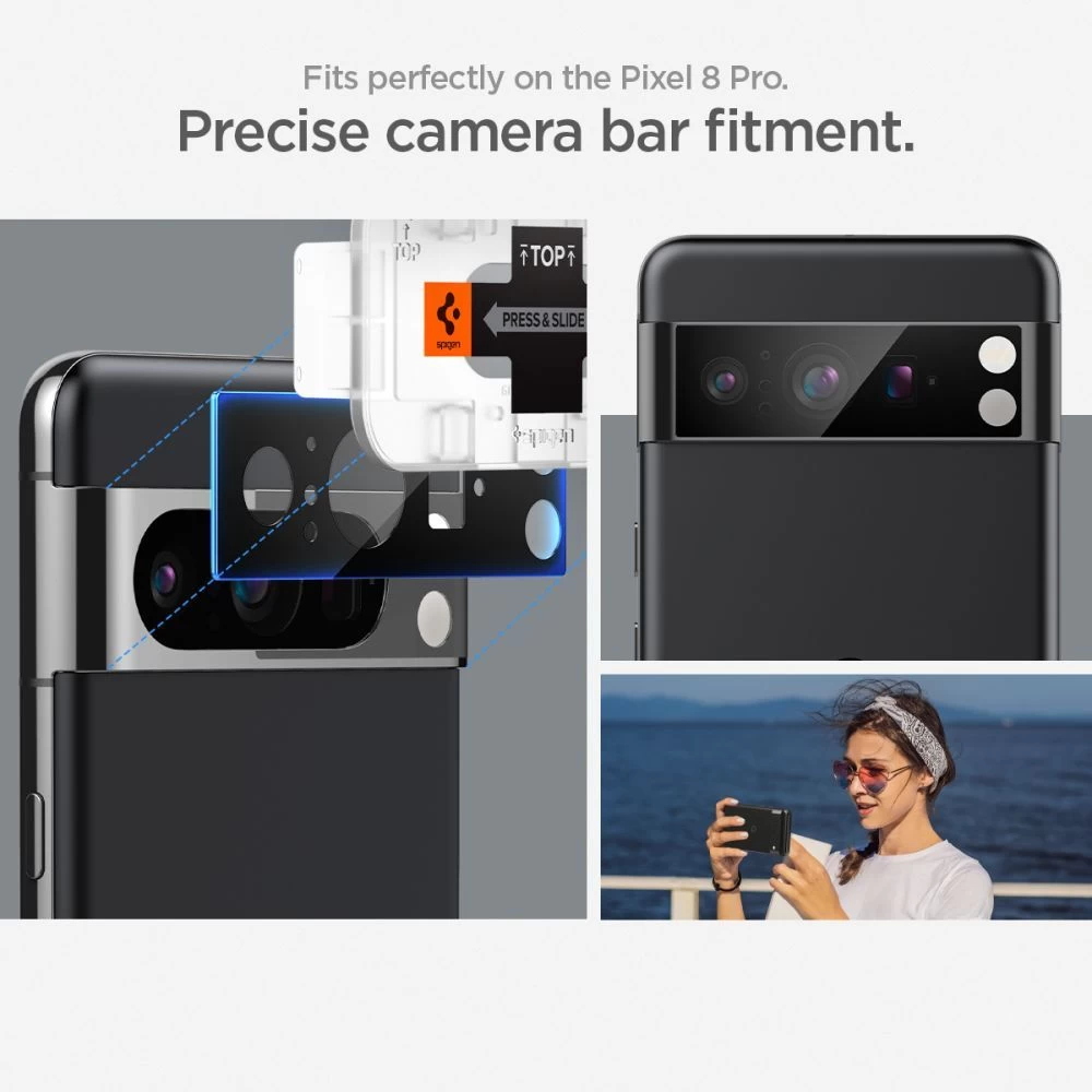 Google Pixel 8 Pro aizsargstikls  SPIGEN OPTIK.TR ”EZ FIT” CAMERA PROTECTOR 2-PACK