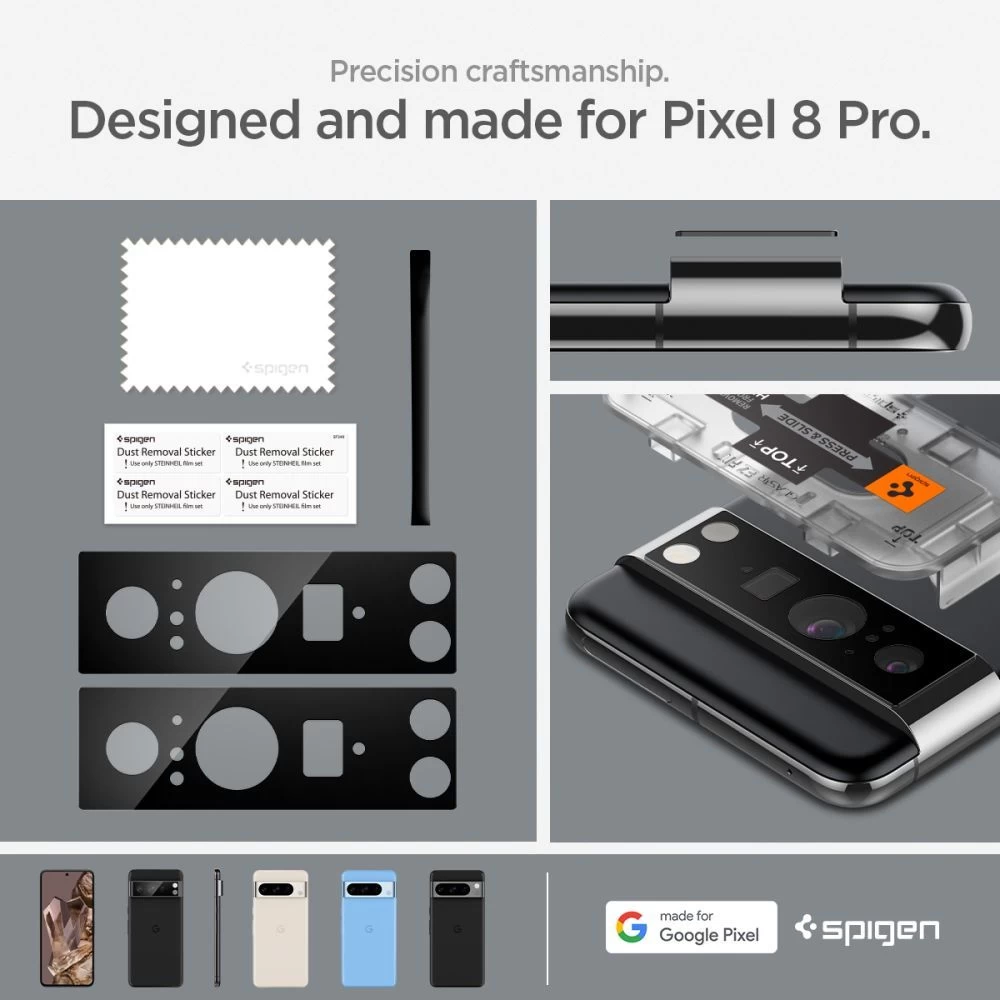Google Pixel 8 Pro aizsargstikls  SPIGEN OPTIK.TR ”EZ FIT” CAMERA PROTECTOR 2-PACK