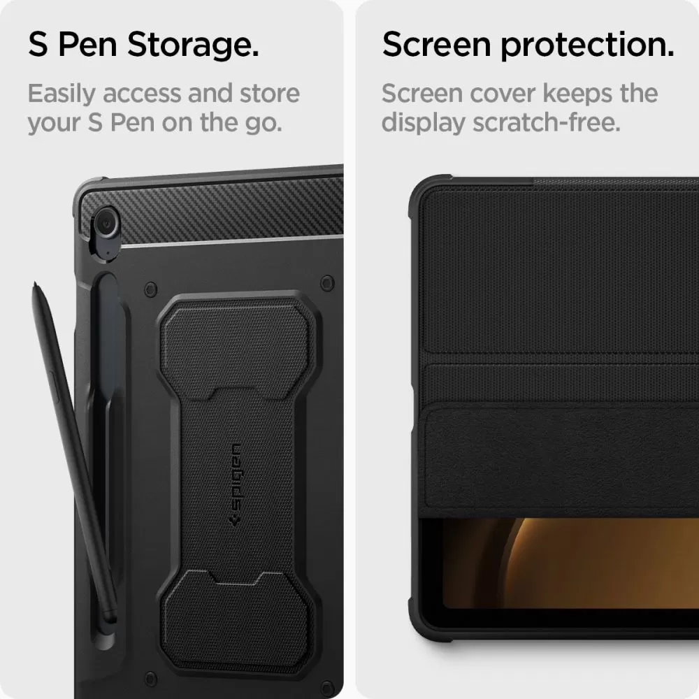 Samsung Galaxy Tab S9 FE tablet skal, fodral svart SPIGEN RUGGED ARMOR ”PRO” 10.9 X510 / X516B