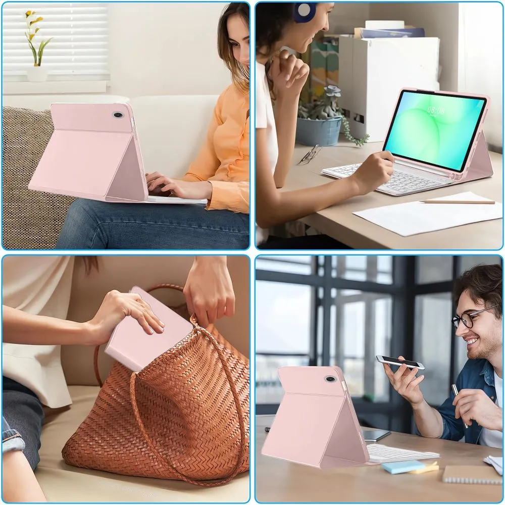 Samsung Galaxy Tab A9 Plus Planšetes maciņš rozā TECH-PROTECT SC PEN + KEYBOARD 11.0
