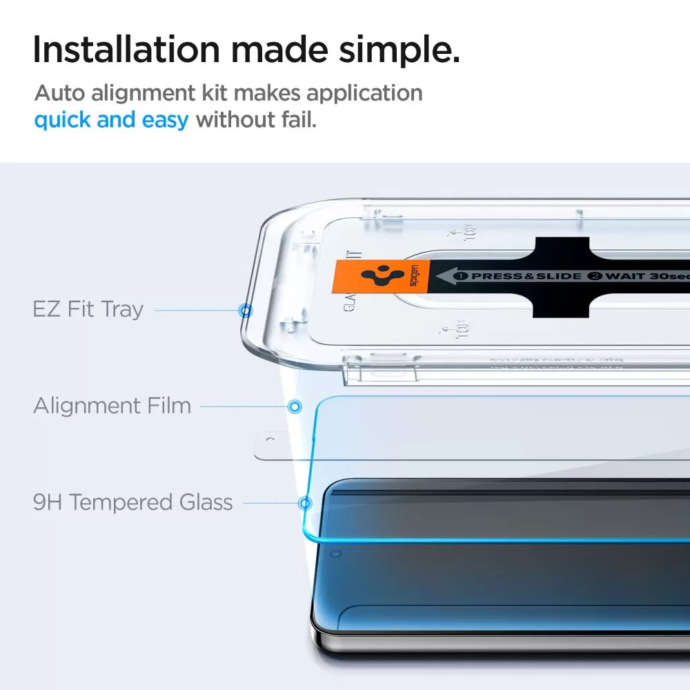 Samsung Galaxy S24 aizsargstikls  SPIGEN GLAS.TR ”EZ FIT” 2-PACK