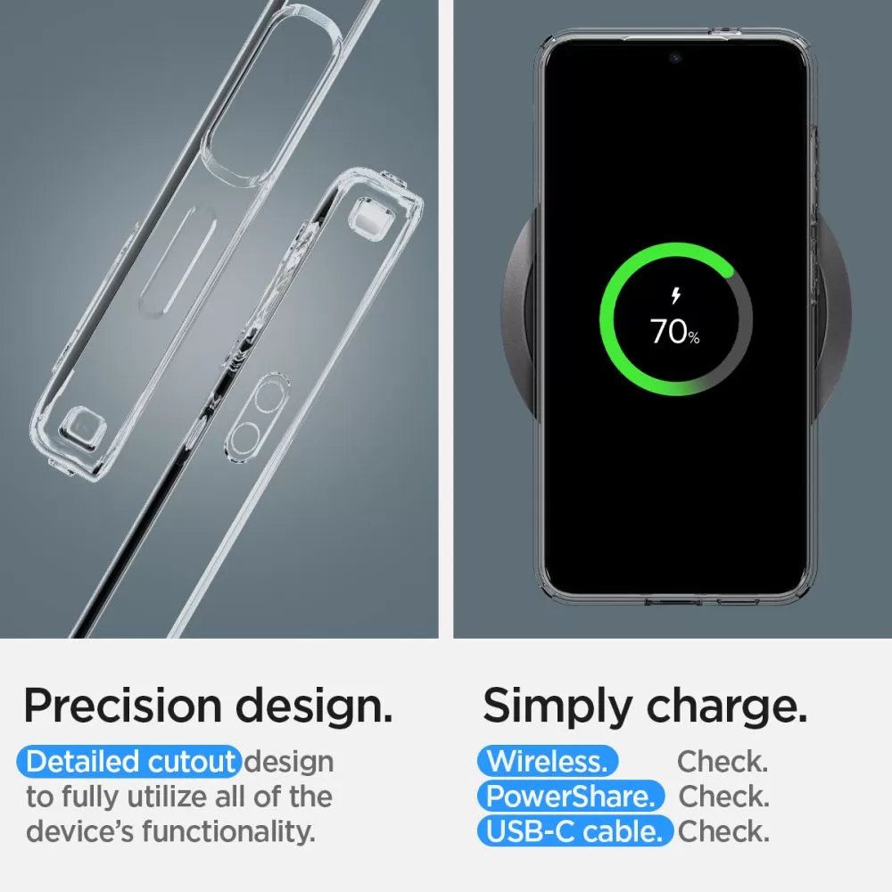 Samsung Galaxy S24 skal transparent SPIGEN LIQUID CRYSTAL