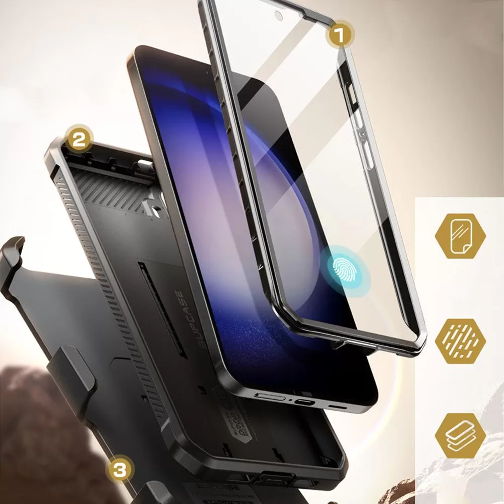 Samsung Galaxy S24 skal svart SUPCASE UNICORN BEETLE PRO 2-SET