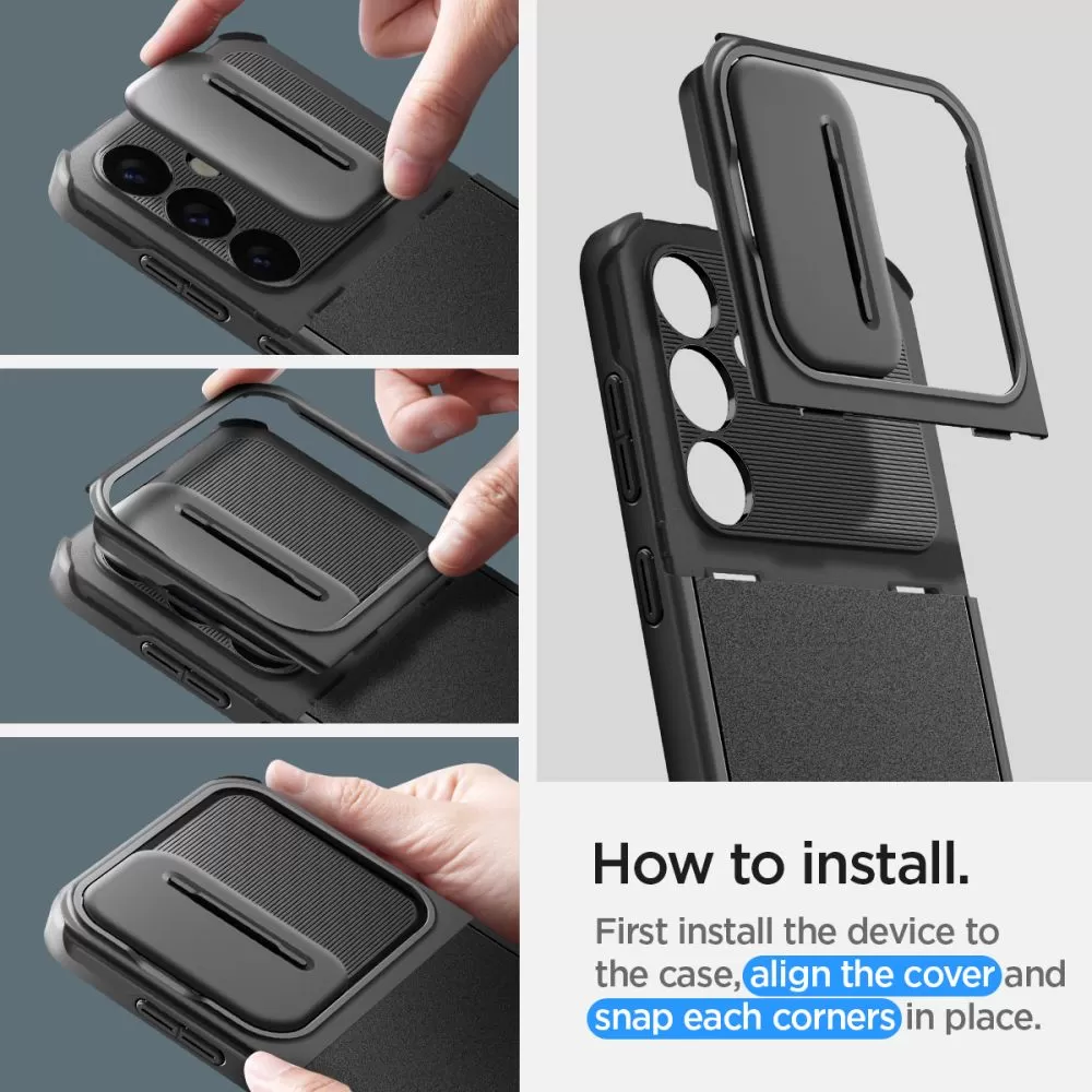 Samsung Galaxy S24 skal svart SPIGEN OPTIK ARMOR