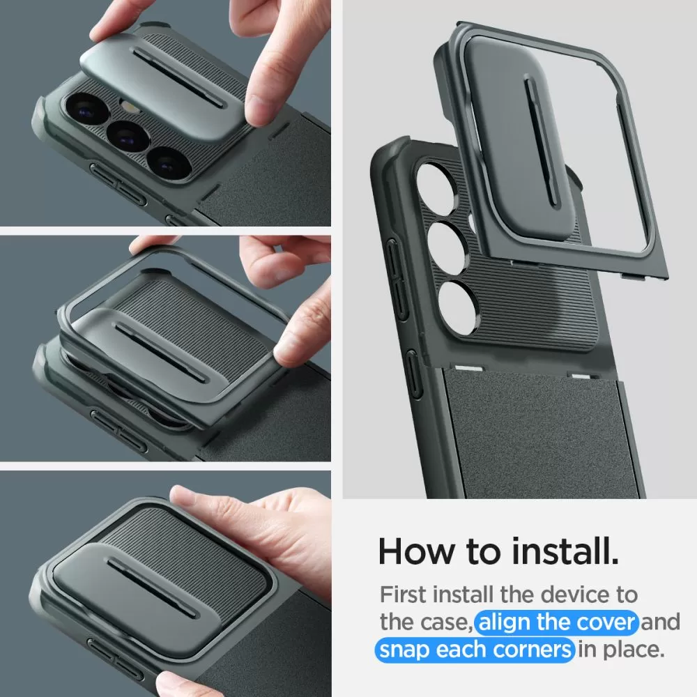 Samsung Galaxy S24 skal grön SPIGEN OPTIK ARMOR