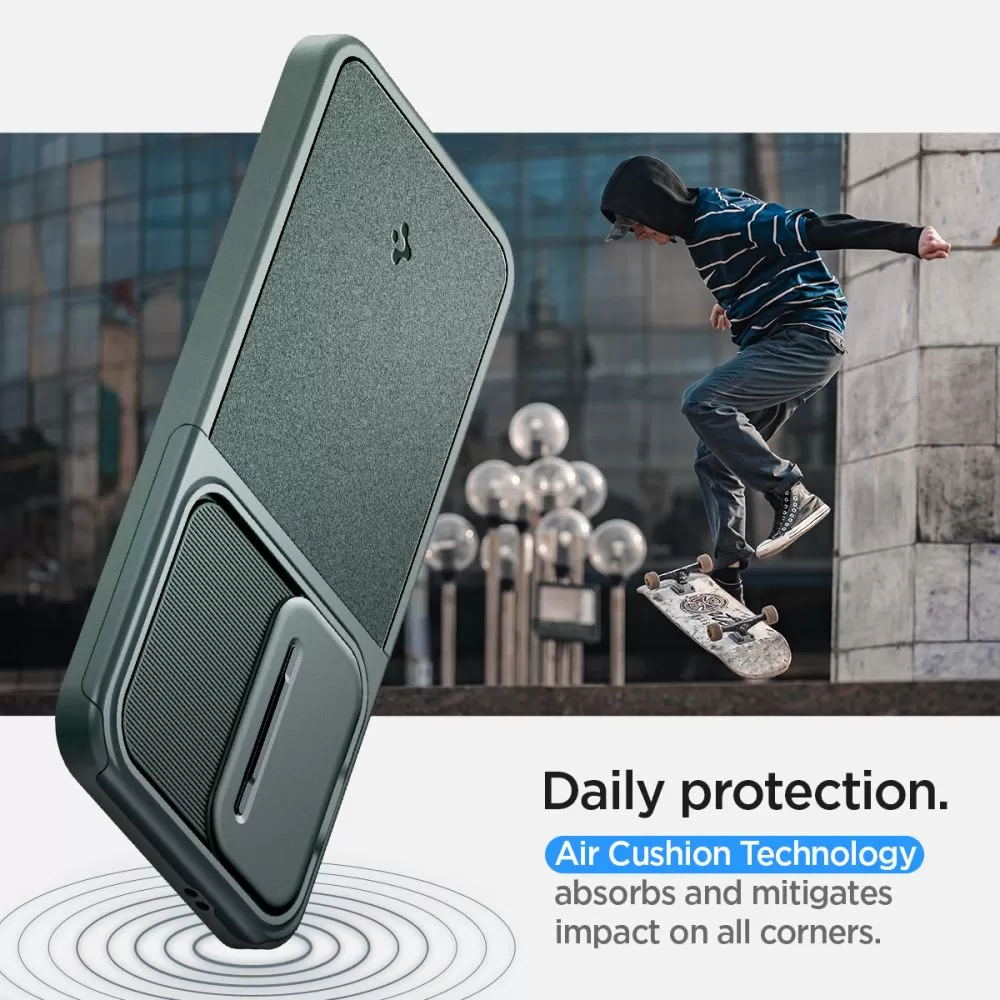 Samsung Galaxy S24 skal grön SPIGEN OPTIK ARMOR