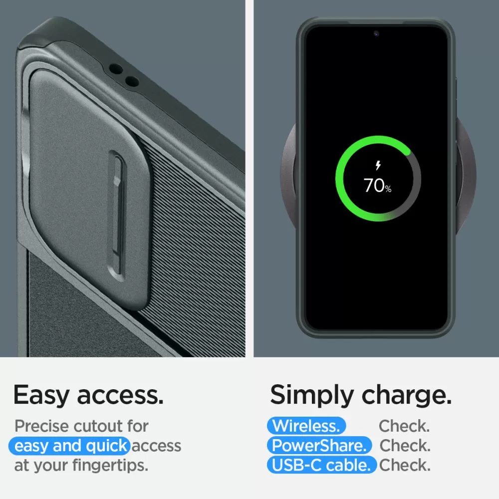 Samsung Galaxy S24 skal grön SPIGEN OPTIK ARMOR
