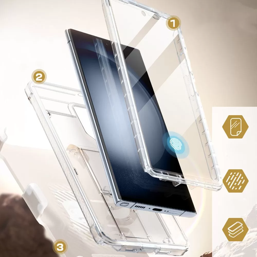 Samsung Galaxy S24 Ultra vāciņš caurspīdīgs SUPCASE UNICORN BEETLE PRO 2-SET