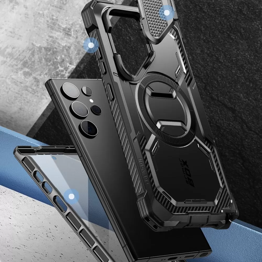 Samsung Galaxy S24 Ultra vāciņš melns SUPCASE IBLSN ARMORBOX MAG MAGSAFE