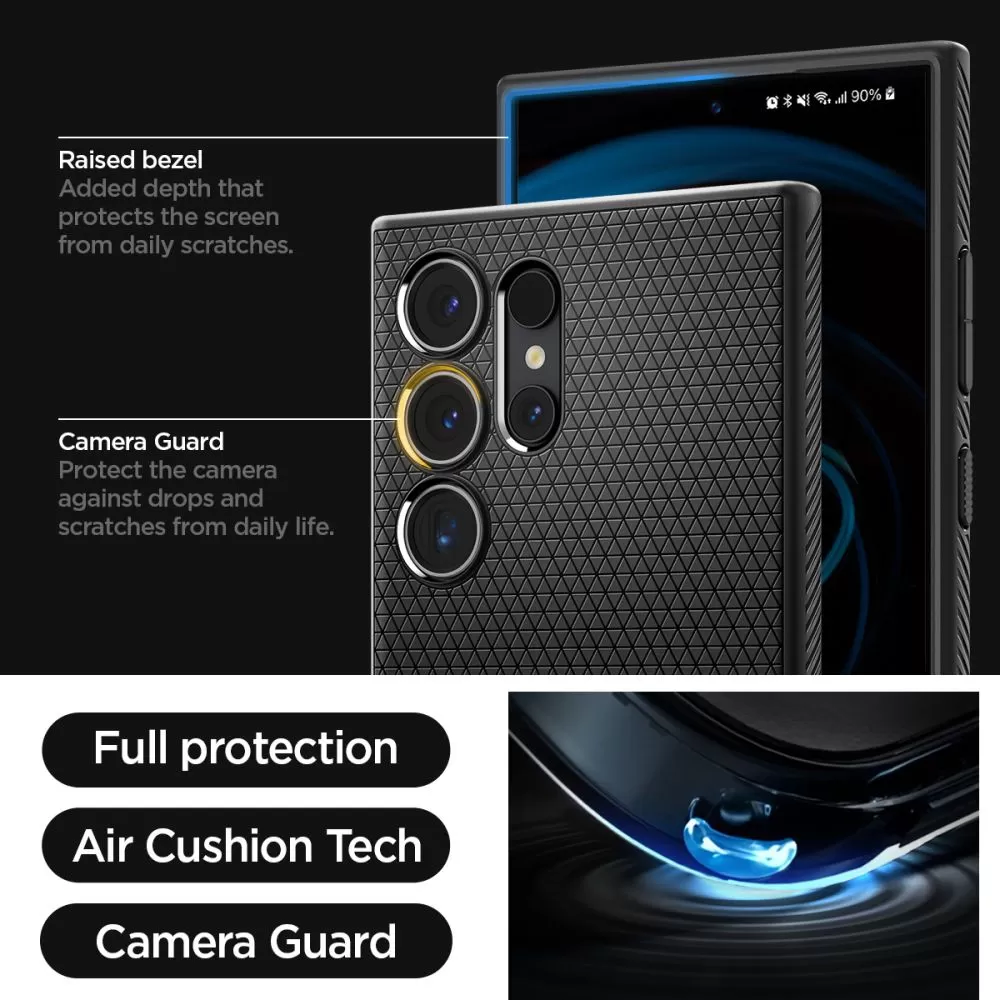 Samsung Galaxy S24 Ultra vāciņš melns SPIGEN LIQUID AIR