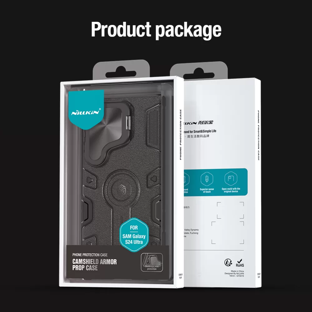 Samsung Galaxy S24 Ultra vāciņš melns NILLKIN CAMSHIELD ARMOR PROP