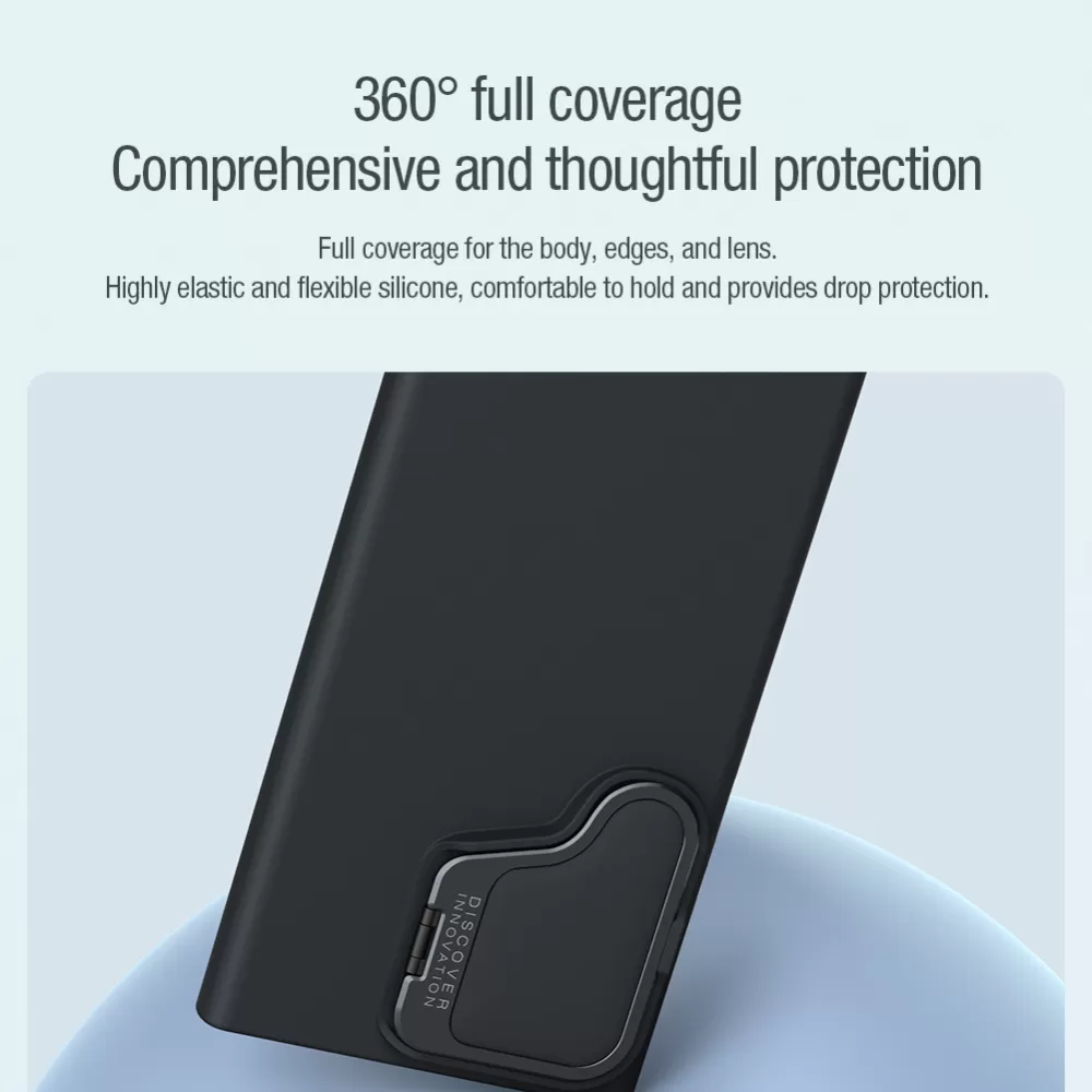 Samsung Galaxy S24 Ultra vāciņš melns NILLKIN CAMSHIELD SILKY PROP SILICONE MAGNETIC