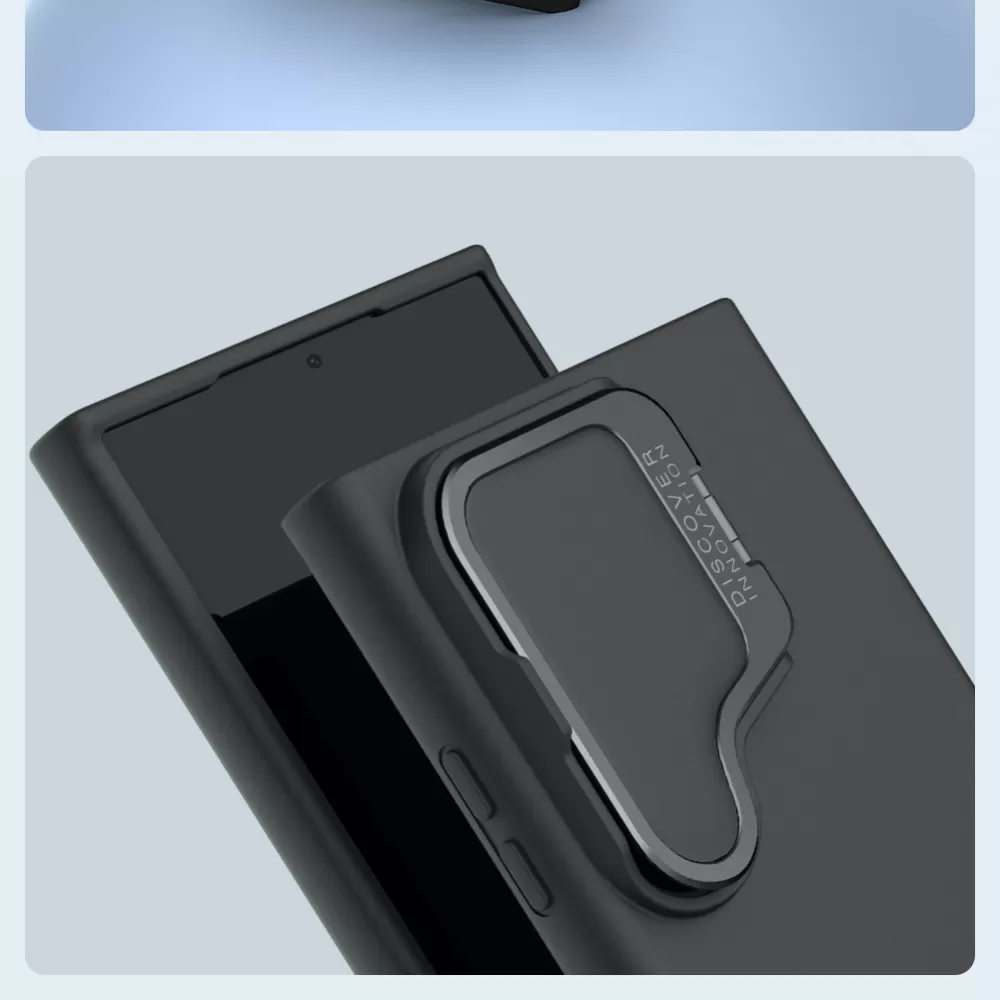 Samsung Galaxy S24 Ultra vāciņš melns NILLKIN CAMSHIELD SILKY PROP SILICONE MAGNETIC