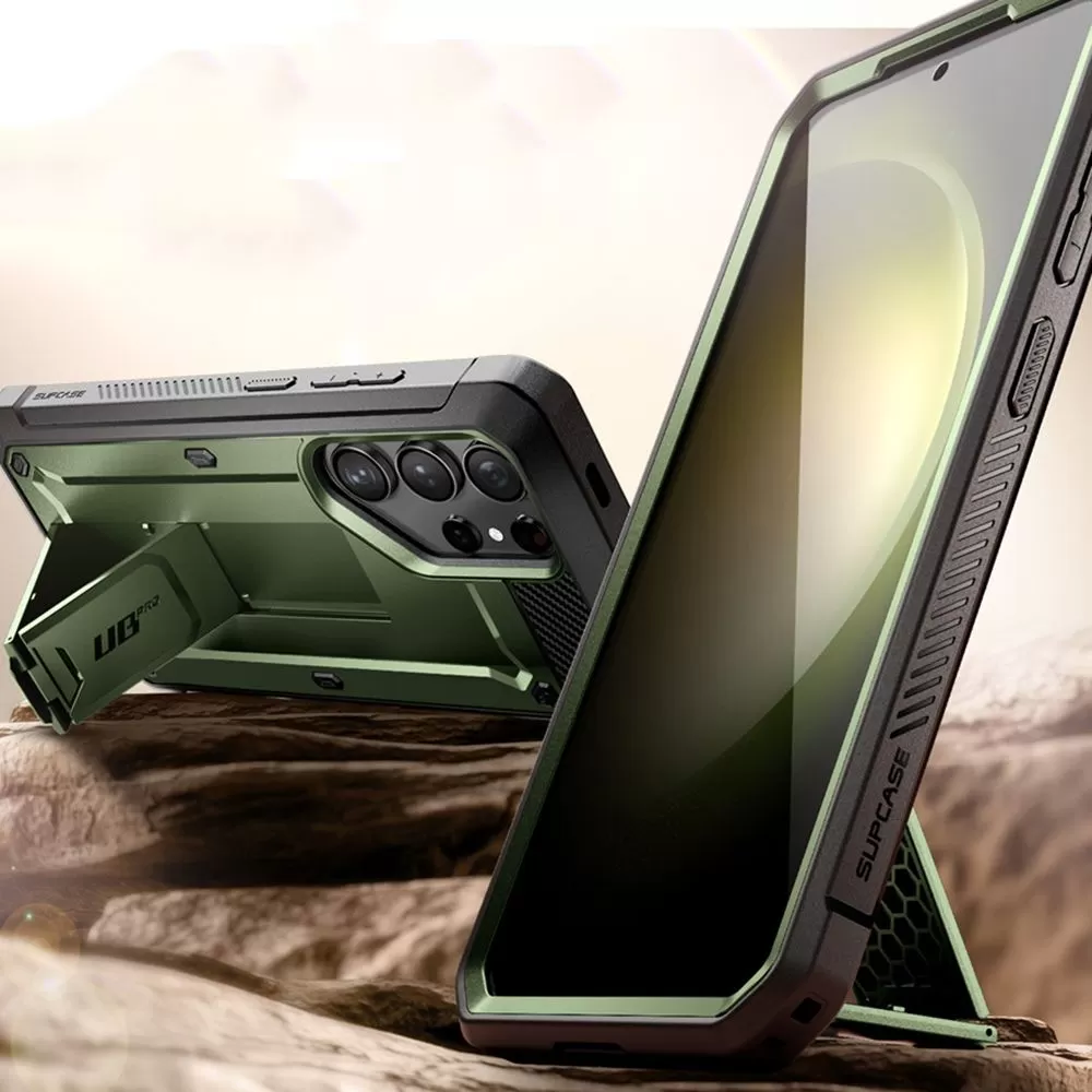 Samsung Galaxy S24 Ultra vāciņš zaļš SUPCASE UNICORN BEETLE PRO 2-SET