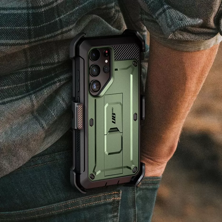 Samsung Galaxy S24 Ultra vāciņš zaļš SUPCASE UNICORN BEETLE PRO 2-SET